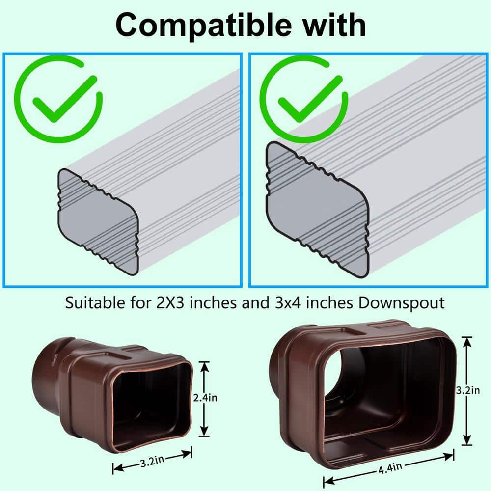 Angel Sar 7 ft. Brown Long Gutter Downspout Extensions, Outer Diameter 3 in. Downspout Extender for Rainwater Drainage Flexible