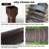 Angel Sar Brown Rain Gutter Downspout Extensions Flexible, Extendable from 21 to 68 in. (4-Pack)