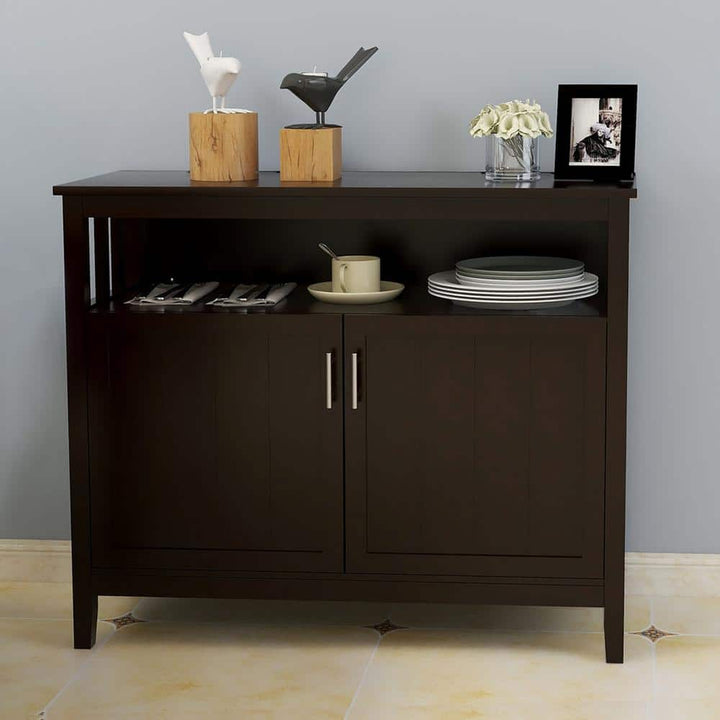 39.96-in W x 15.75-in D x 34.06-in H in Brown Assemble Upper Diagonal Kitchen Cabinet with 2 Doors for Dining Room