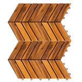 Pro Space 12 in. x 12 in. Acacia Wood Interlocking Flooring Deck Tile Checker Pattern Brown (10-Pack)