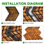 Pro Space 12 in. x 12 in. Acacia Wood Interlocking Flooring Deck Tile Checker Pattern Brown (10-Pack)