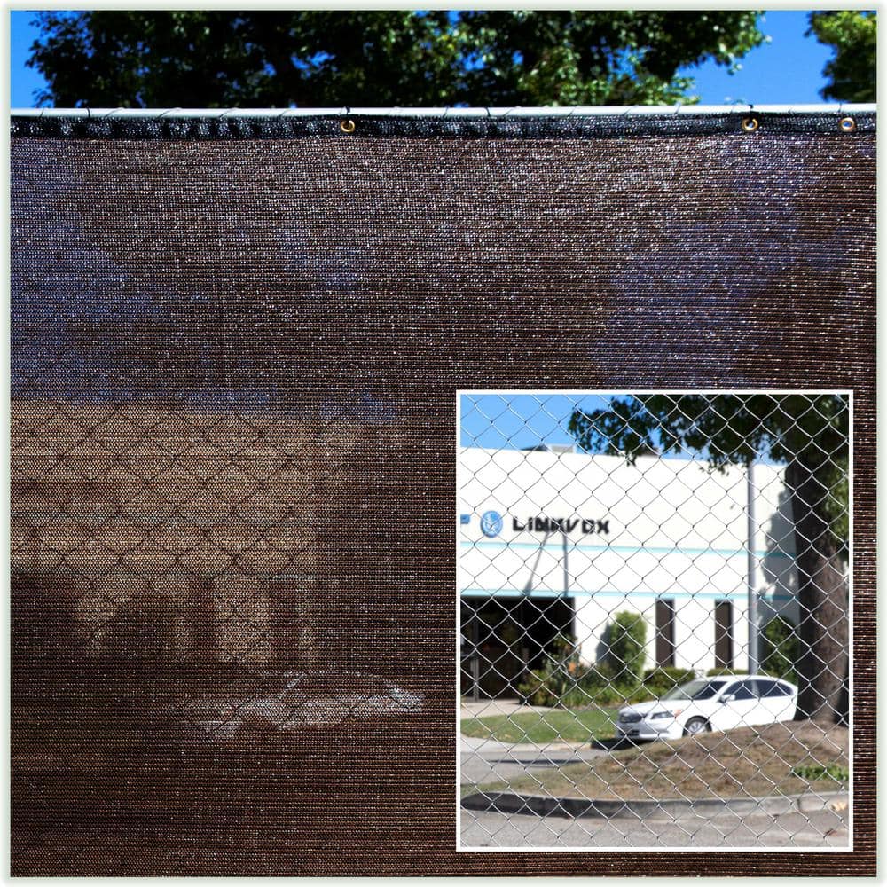 COLOURTREE 4 ft. x 1 ft. Brown Privacy Fence Screen HDPE Mesh Windscreen with Reinforced Grommets for Garden Fence (Custom Size)