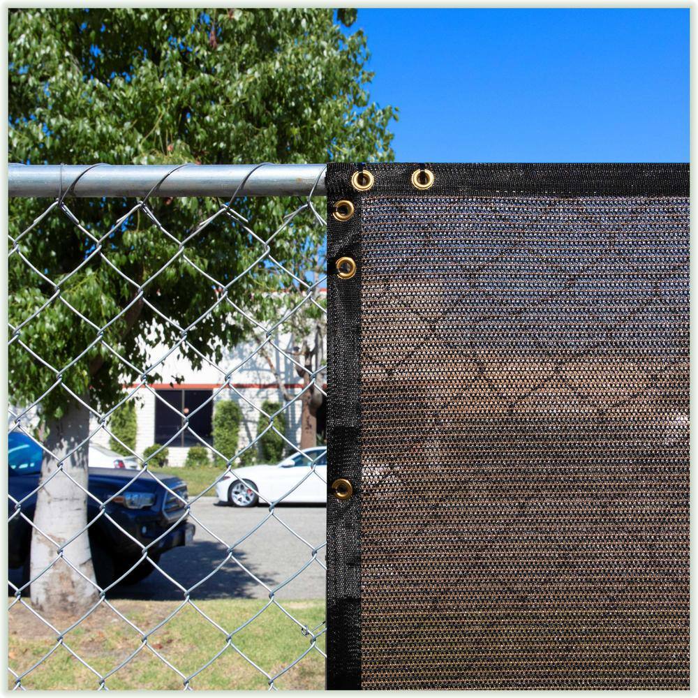 COLOURTREE 4 ft. x 1 ft. Brown Privacy Fence Screen HDPE Mesh Windscreen with Reinforced Grommets for Garden Fence (Custom Size)