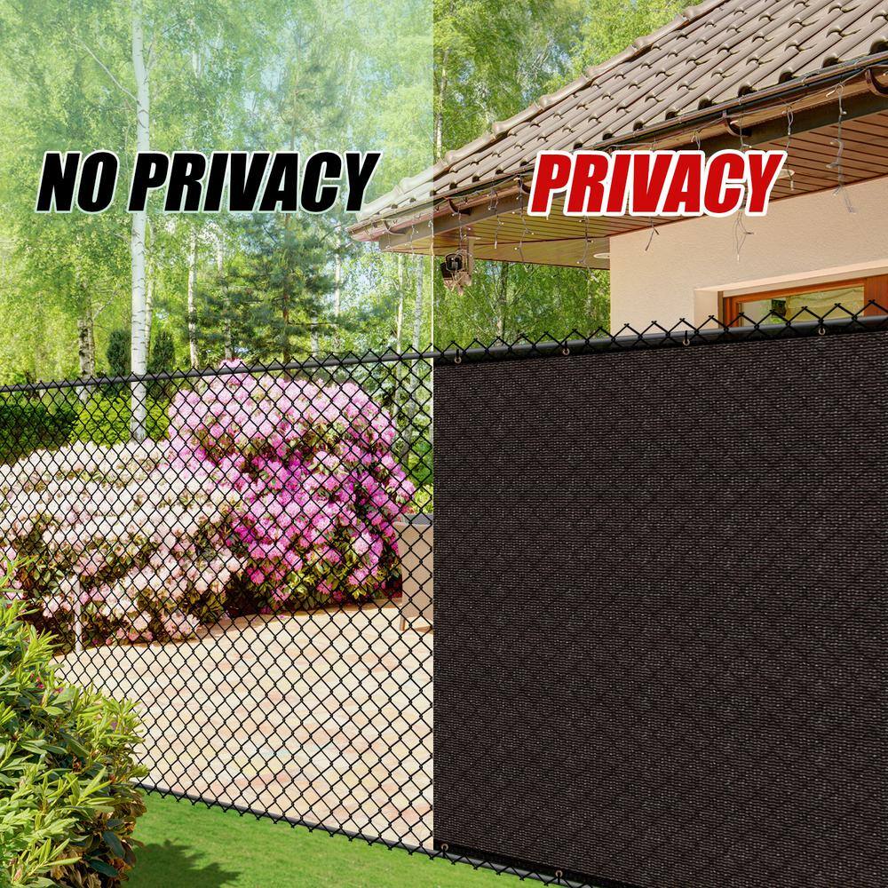 COLOURTREE 4 ft. x 49 ft. Brown Privacy Fence Screen HDPE Mesh Windscreen with Reinforced Grommets for Garden Fence (Custom Size)