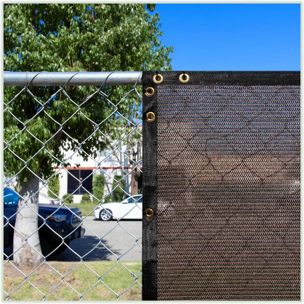 COLOURTREE 6 ft. x 120 ft. Brown Privacy Fence Screen HDPE Mesh Windscreen with Reinforced Grommets for Garden Fence (Custom Size)