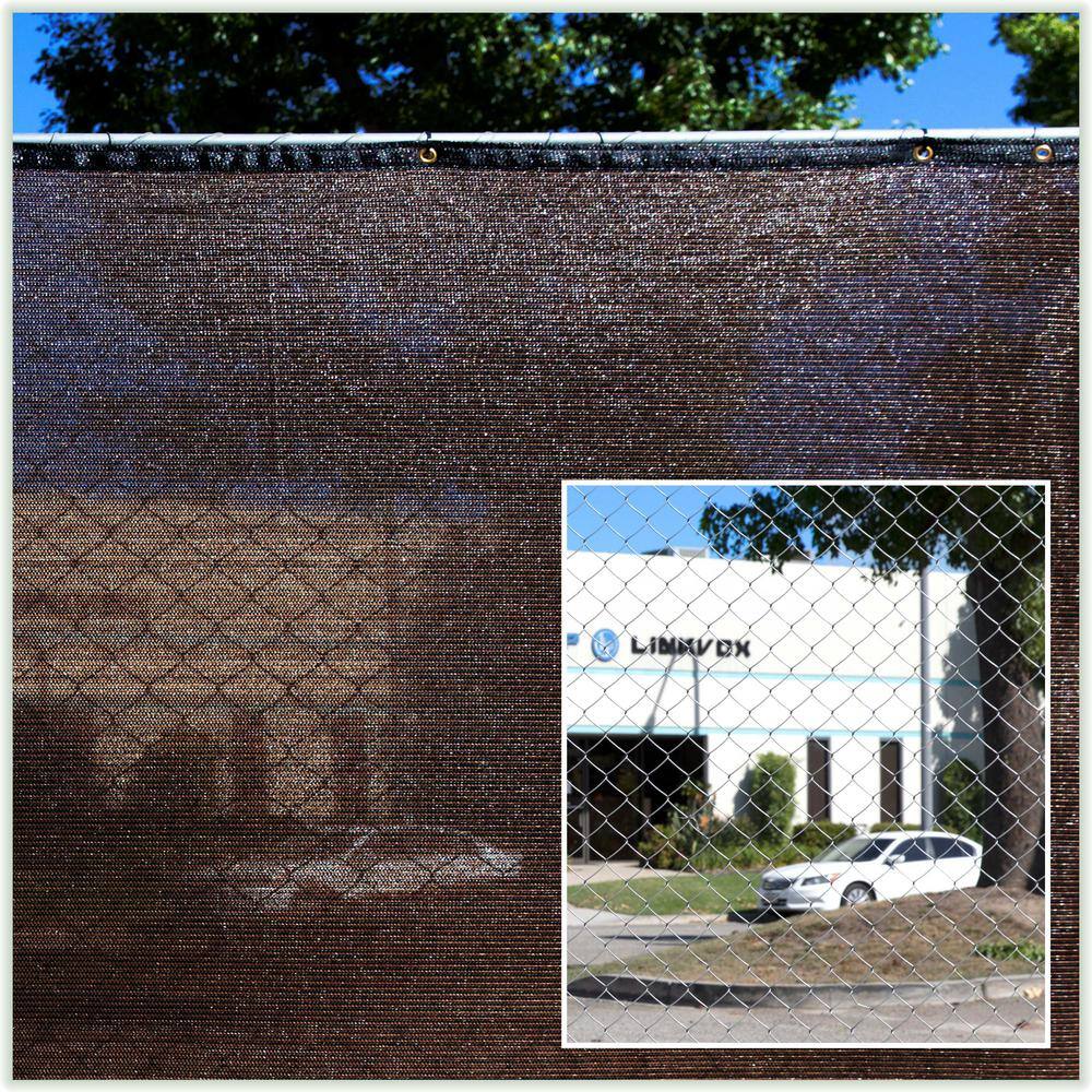 COLOURTREE 8 ft. x 128 ft. Brown Privacy Fence Screen HDPE Mesh Netting with Reinforced Grommets for Garden Fence (Custom Size)