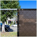 COLOURTREE 8 ft. x 128 ft. Brown Privacy Fence Screen HDPE Mesh Netting with Reinforced Grommets for Garden Fence (Custom Size)