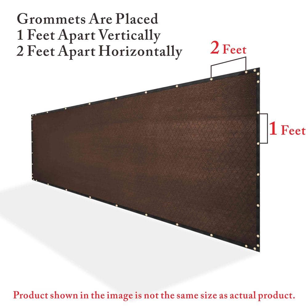 COLOURTREE 4 ft. x 12 ft. Brown Privacy Fence Screen Mesh Fabric Cover Windscreen with Reinforced Grommets for Garden Fence