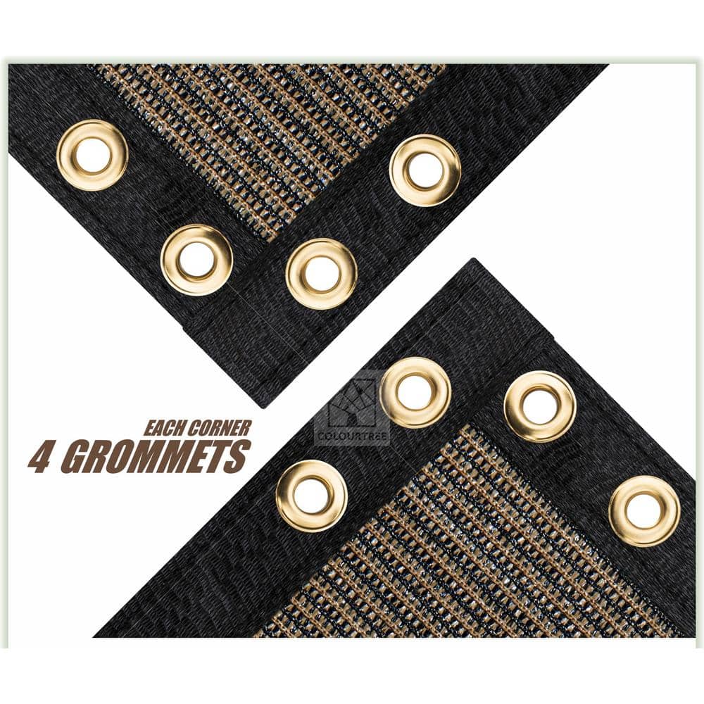 COLOURTREE 4 ft. x 12 ft. Brown Privacy Fence Screen Mesh Fabric Cover Windscreen with Reinforced Grommets for Garden Fence