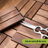 12 in. x 12 in. Square Acacia Wood Interlocking Flooring Tiles Striped Pattern Brown (10-Pack)