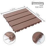 1 ft. x 1 ft. Outdoor Square Waterproof Deck Tile in Brown, All Weather Use ( 44 Per Case)