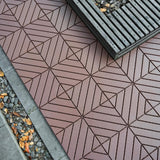 1 ft. x 1 ft. Outdoor Square Waterproof Deck Tile in Brown, All Weather Use ( 44 Per Case)