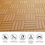 1 ft. x 1 ft. Wood Plastic Composite Deck Tile in Brown, Resist Rust, Water, Easy to DIY and Maintain(20 per Case)