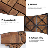 12 in. x 12 in. Outdoor Acacia Wood Flooring Interlocking Deck Tiles in Brown (10-Pieces)