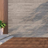 12 in. x 12 in. Striped Pattern Outdoor Acacia Wood Interlocking Deck Tiles in Brown (10-Pieces)