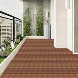 12 in. x 12 in. Striped Pattern Outdoor Acacia Wood Interlocking Deck Tiles in Brown (10-Pieces)