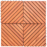 Patio 12-Diagonal 1 ft. x 1 ft. Wood Interlocking Deck Tile in Brown (10 Per Box)