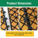 12 in. x 12 in. Acacia Wood Interlocking Brown Flooring Deck Tile 4 Slats (30-Pack)
