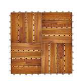 12 in. x 12 in. Acacia Wood Interlocking Brown Flooring Deck Tile 4 Slats (30-Pack)