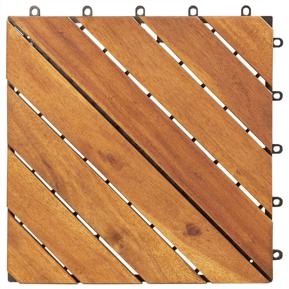 12 in. x 12 in. Square Wood Flooring Tiles in Brown (10-Pack)