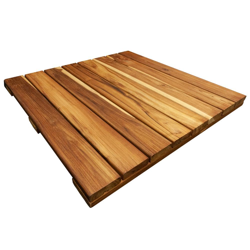 DeckWise WiseTile 2 ft. x 2 ft. Solid Hardwood Plantation Teak Deck Tile in Brown (1 Tile)