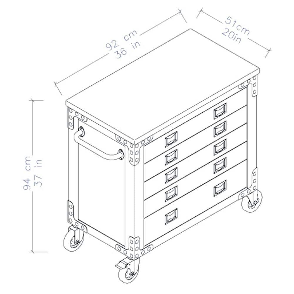 DURAMAX 36 in. W x 20 in. D 5-Drawer Wood Top Roller Cabinet Tool Chest