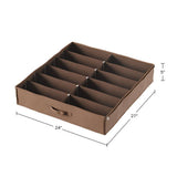 Everyday Home 27 in. x 24 in. 12-Pair Brown Fabric Underbed Shoe Storage