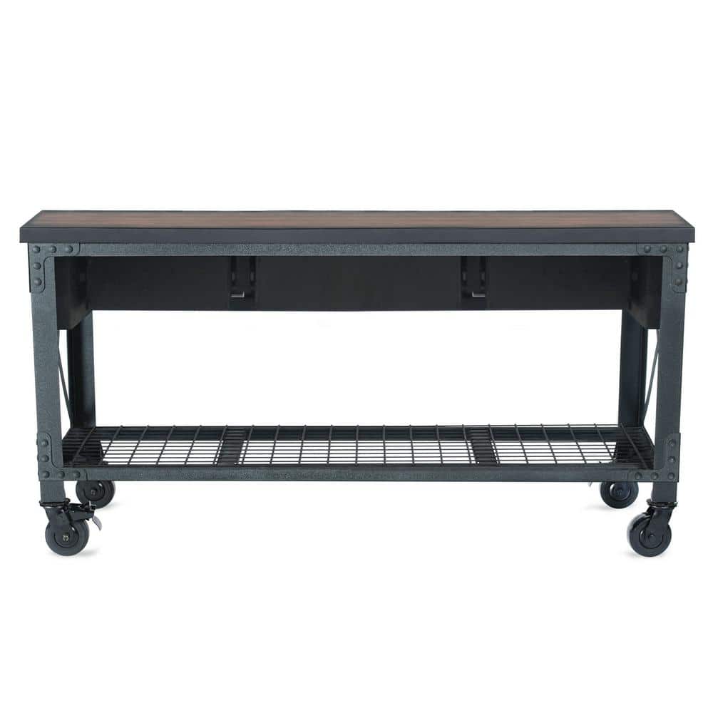 Duramax Building Products 72 in. W x 24 in. D 3-Drawers Rolling Industrial Mobile Workbench Cabinet with Wood Top