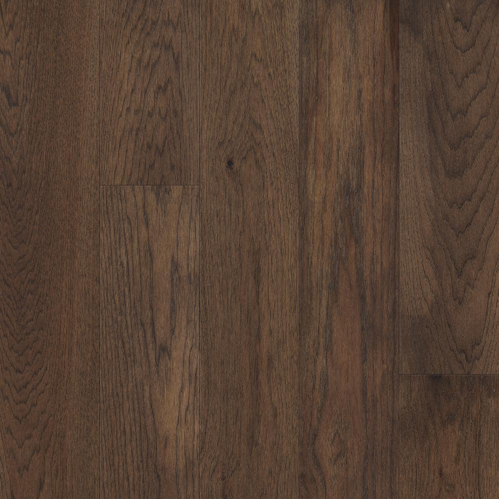 Sure+ Brown Hickory Hickory 1/4 in. T x 6.5 in. W Click Lock Wire Brushed Engineered Hardwood Flooring (21.7 sq.ft./case)