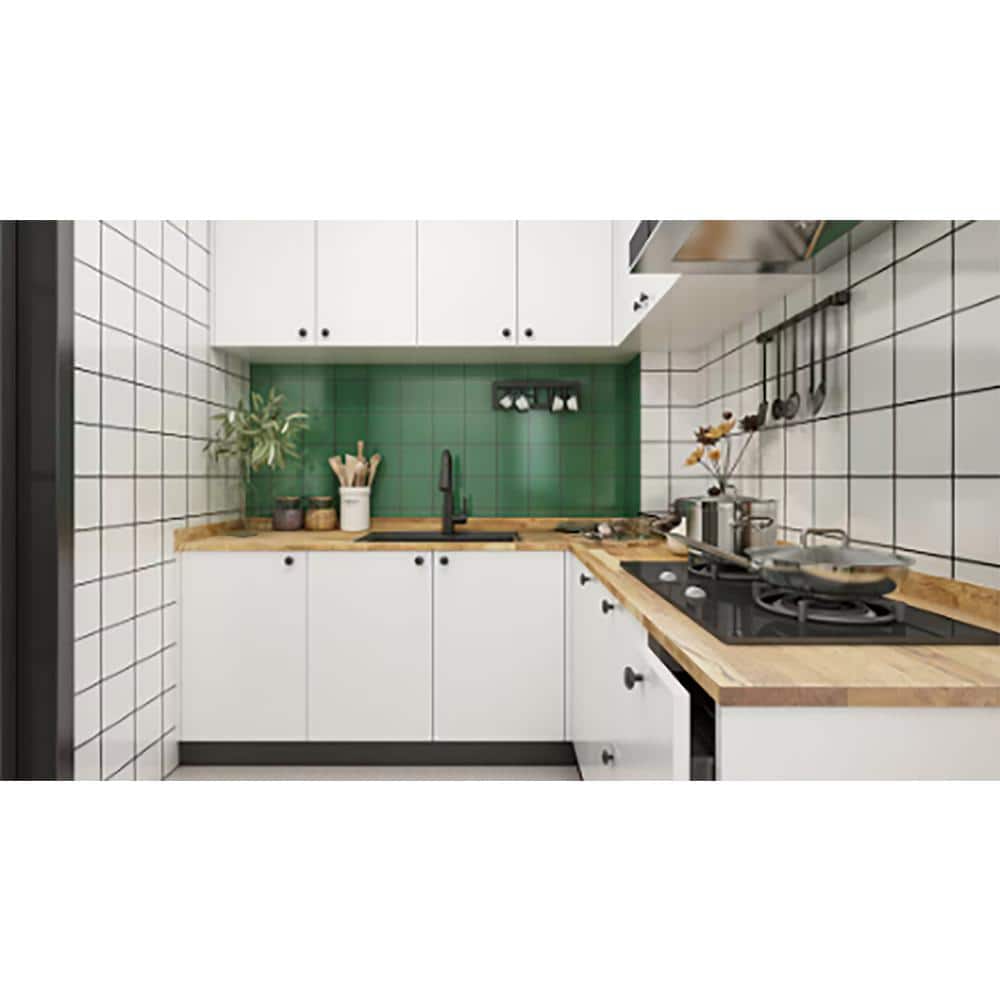 Interbuild 7.2 ft. L x 25 in. D, Finished Oak Butcher Block Standard Countertop in Brown with Square Edge