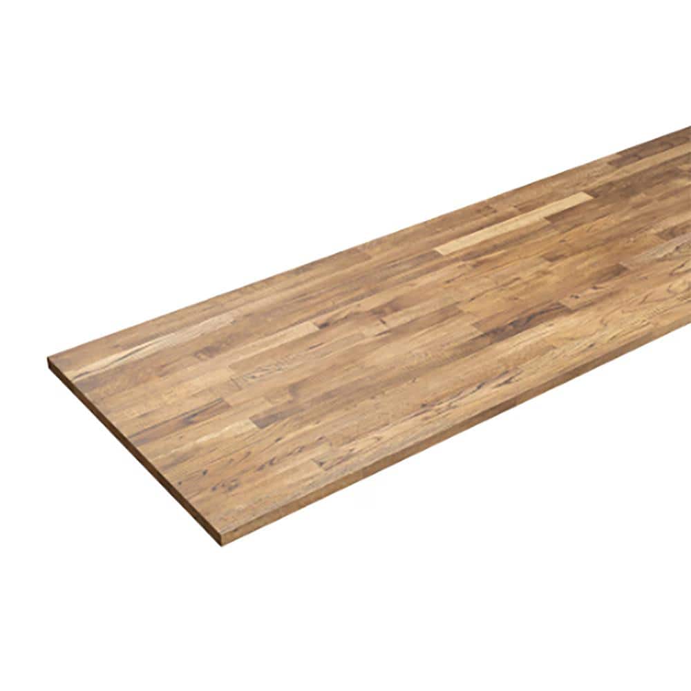 Interbuild 7.2 ft. L x 25 in. D, Finished Oak Butcher Block Standard Countertop in Brown with Square Edge