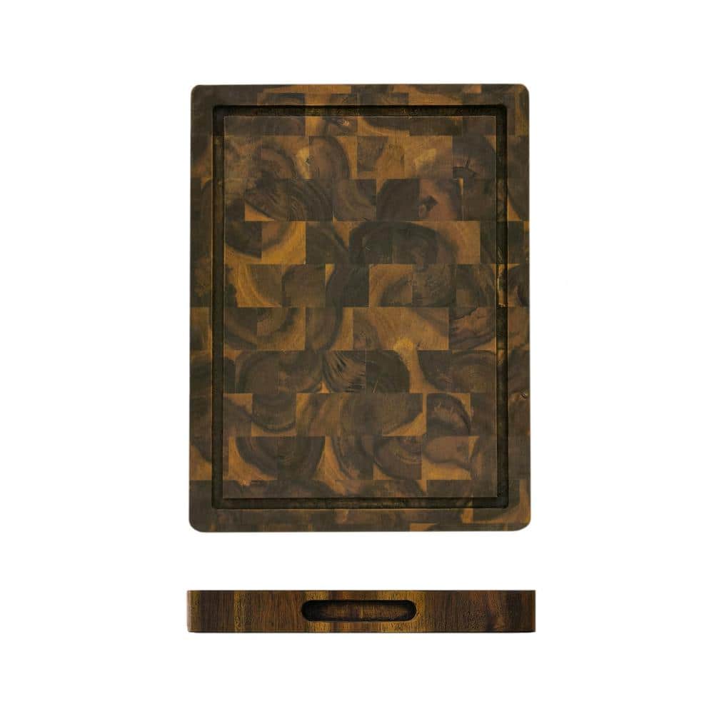 Interbuild 1.3 ft. L x 12 in. D, Acacia Butcher Block Chopping Board Countertop in Brown with Square Edge
