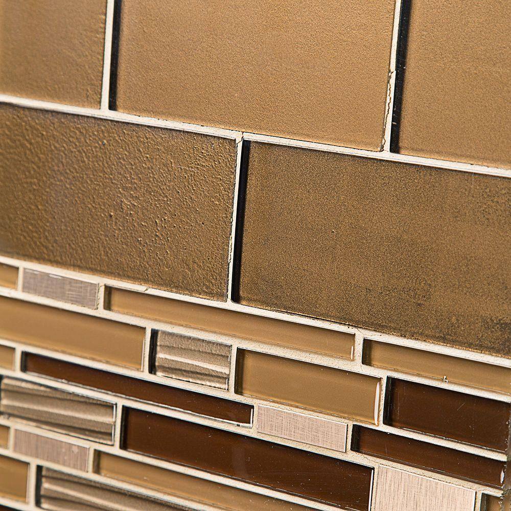 Jeffrey Court Lava Cake Cold Spray Browns/Tans 3 in. x 6 in. Glossy Glass Wall Tile (1 sq. ft. / pack)