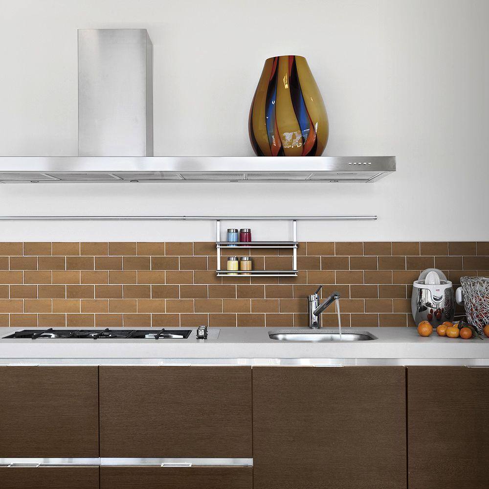 Jeffrey Court Lava Cake Cold Spray Browns/Tans 3 in. x 6 in. Glossy Glass Wall Tile (1 sq. ft. / pack)