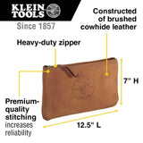 12-1/2 in. Leather Zipper Bag