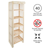 Lavish Home 5-Tier Wood Storage Shelving Rack with Removable Cover