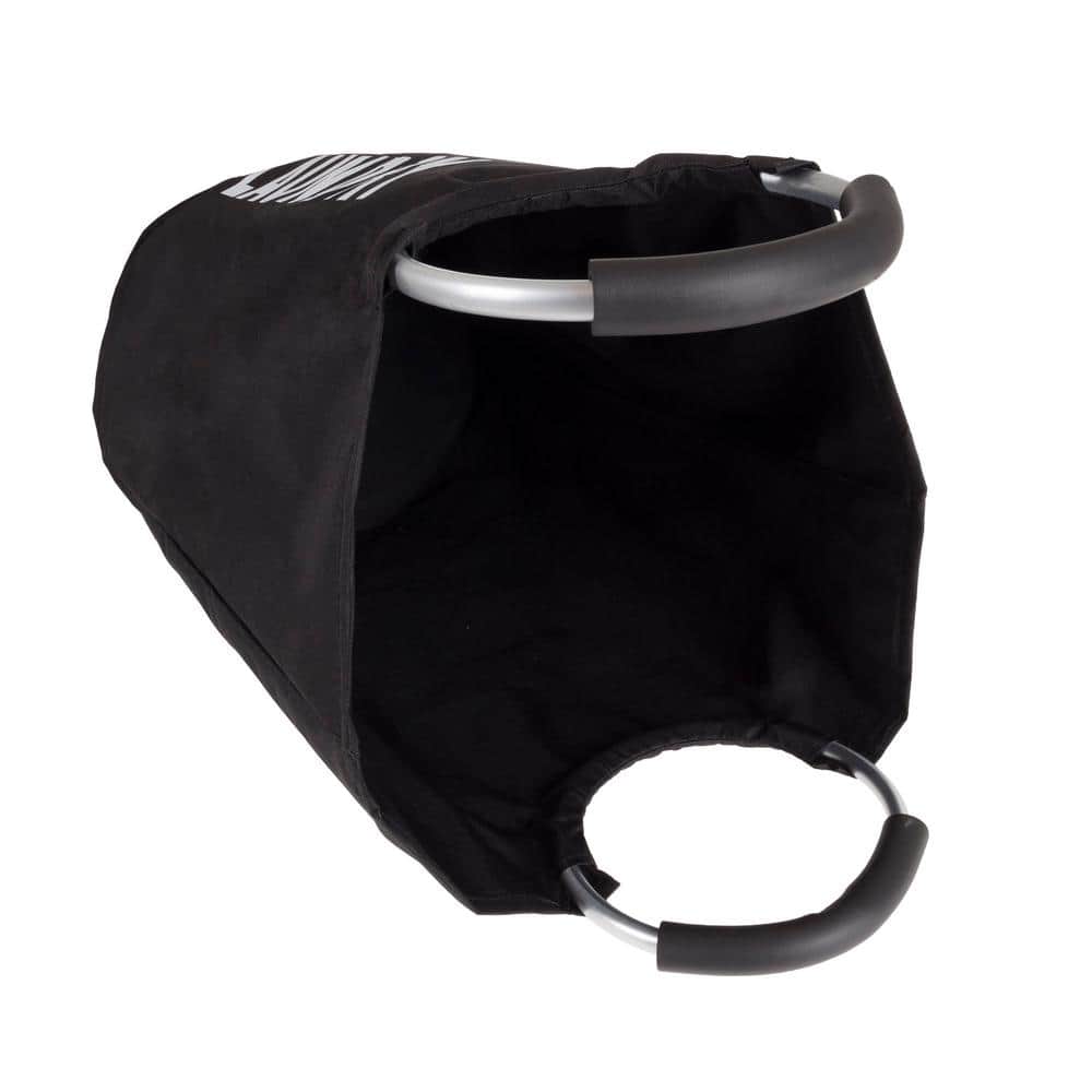 Lavish Home Brown Collapsible Canvas Laundry Basket