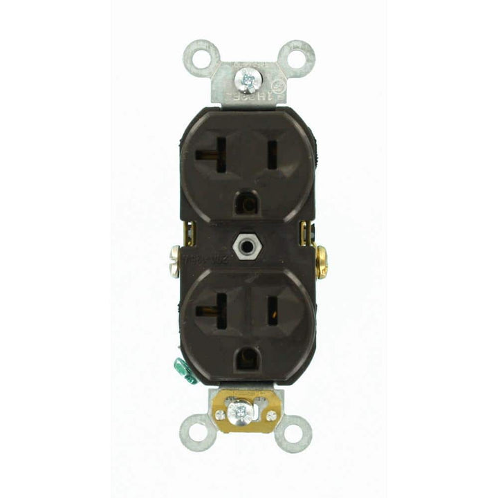 Leviton 20 Amp Commercial Grade Duplex Outlet, Brown (NEMA 5-20R, 125V)