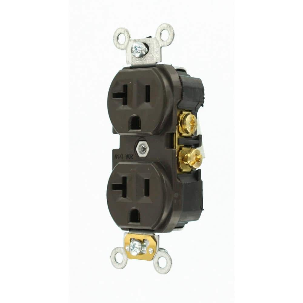 Leviton 20 Amp Commercial Grade Duplex Outlet, Brown (NEMA 5-20R, 125V)
