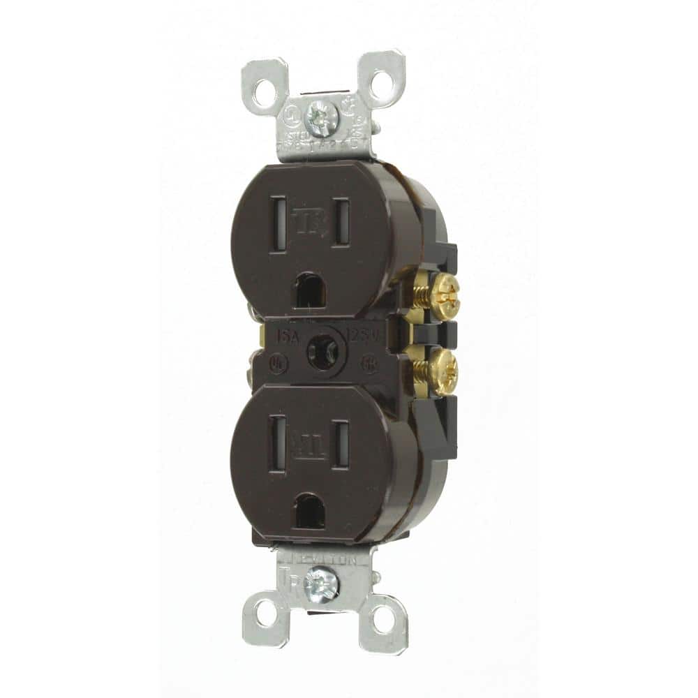 Leviton 15 Amp Tamper-Resistant Duplex Outlet, Brown