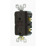 Leviton 15 Amp 125-Volt Duplex SmarTest Self-Test SmartlockPro Tamper-Resistant GFCI Outlet, Brown