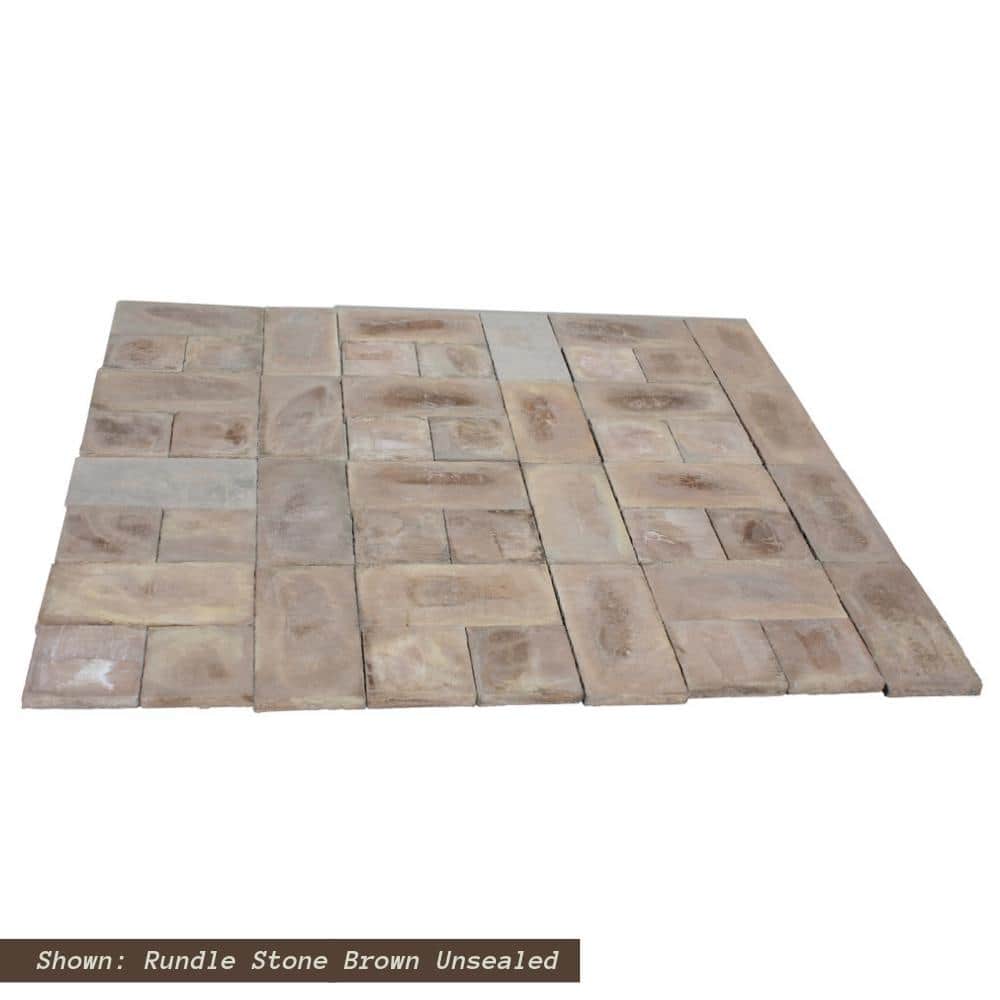 Natural Concrete Products Co 72 sq. ft. Concrete Rundle Stone Brown Paver Kit