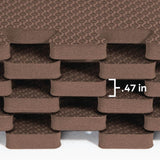 Norsk Brown 24 in. x 24 in. x 0.47 in. Foam Interlocking Floor Mat (6-Pack)