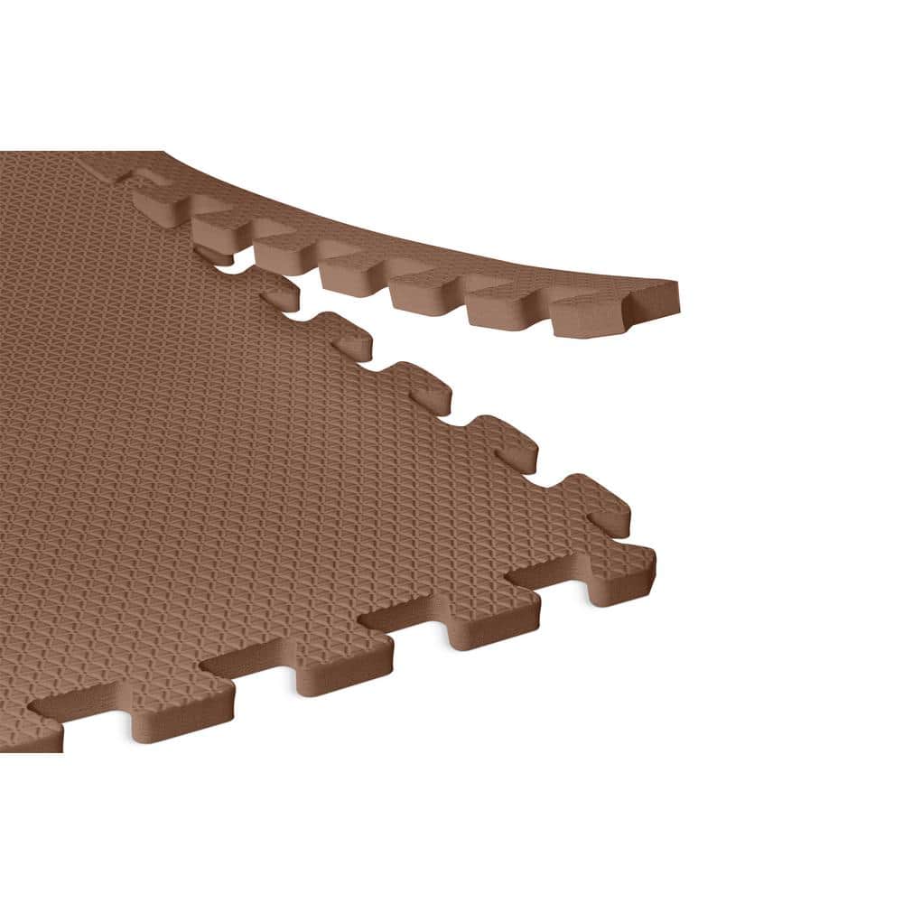 Norsk Brown 24 in. x 24 in. x 0.47 in. Foam Interlocking Floor Mat (6-Pack)