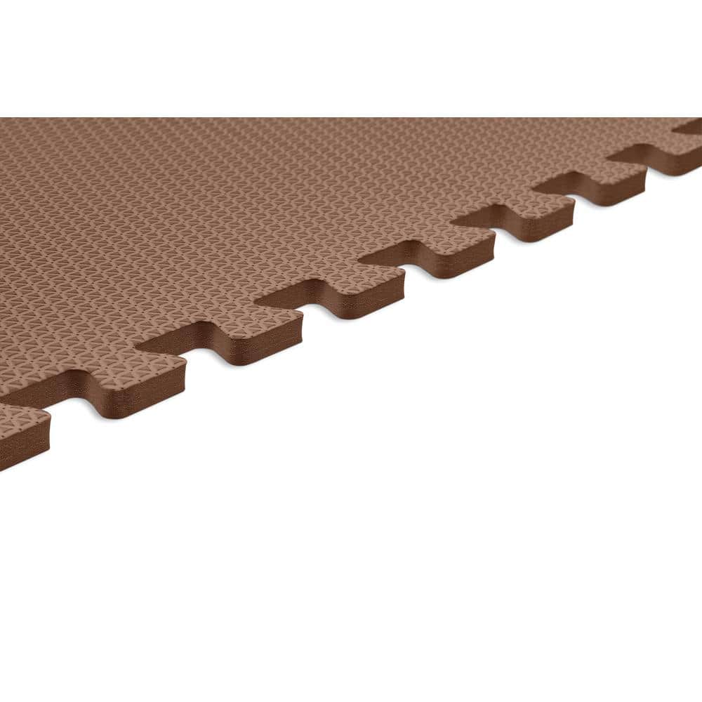 Norsk Brown 24 in. x 24 in. x 0.47 in. Foam Interlocking Floor Mat (6-Pack)