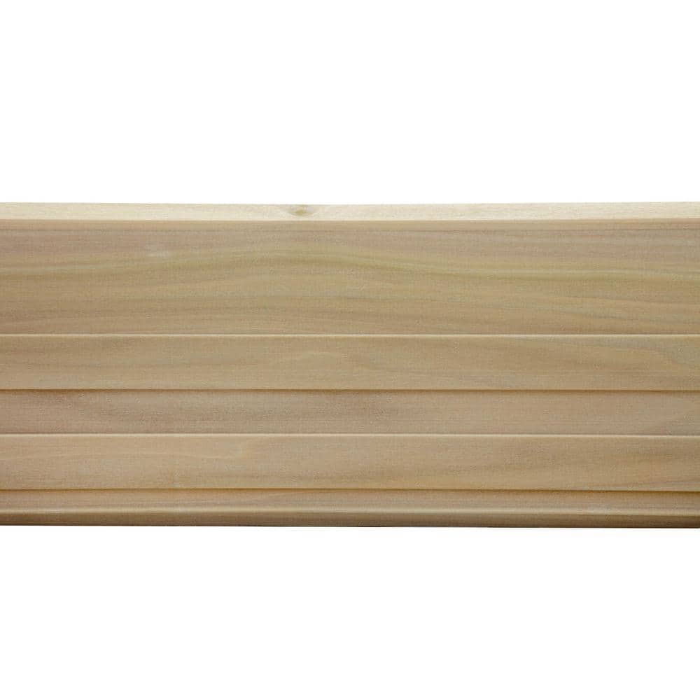 Ornamental Mouldings .625 in. D x 4.5 in. W x 92 in. L Unfinished Poplar Wood Beckett Crown Moulding