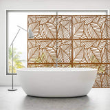 6.3 ft. H x 4 ft. W Brown Outdoor Privacy Panel Metal Garden Fence Panels Freestanding Decorative Screen Panel