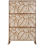 6.3 ft. H x 4 ft. W Brown Outdoor Privacy Panel Metal Garden Fence Panels Freestanding Decorative Screen Panel