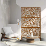 6.3 ft. H x 4 ft. W Brown Outdoor Privacy Panel Metal Garden Fence Panels Freestanding Decorative Screen Panel