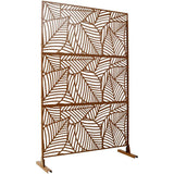 6.3 ft. H x 4 ft. W Brown Outdoor Privacy Panel Metal Garden Fence Panels Freestanding Decorative Screen Panel